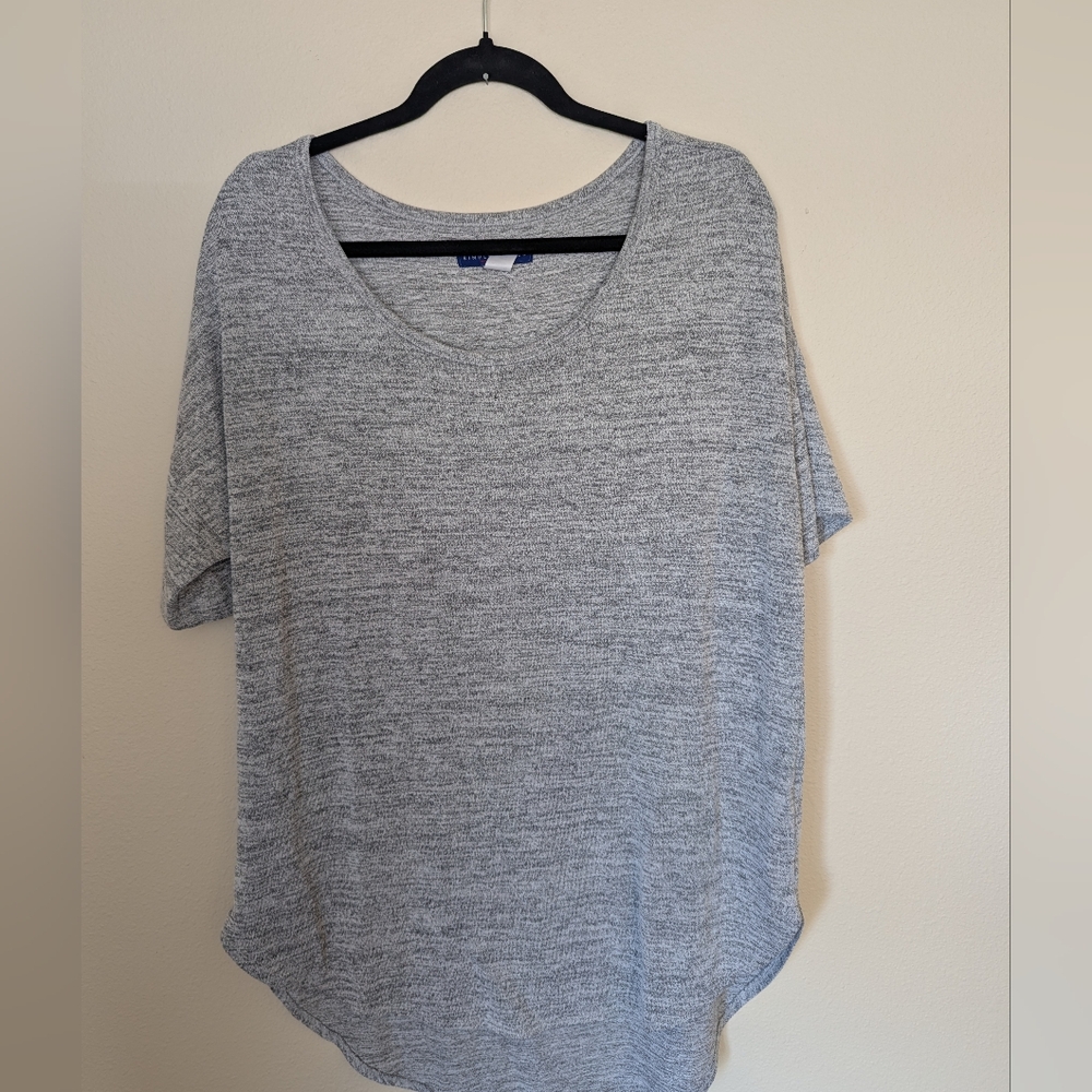 Simply Styled Heather Gray Women's Short Sleeve Tunic Tee Size L